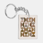 MCM Halfcirkels Browns+Cream Patroon Sleutelhanger (Voorkant Links)