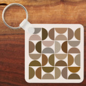 MCM Halfcirkels Browns+Cream Patroon Sleutelhanger (Voorkant)