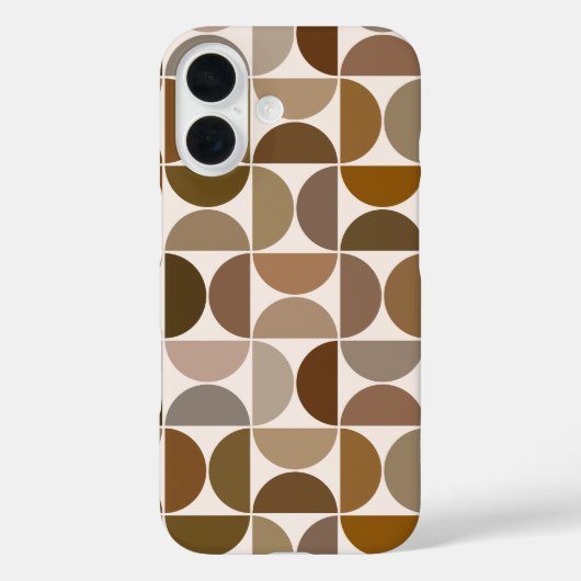 MCM Halfcirkels Browns+Crème Groot Patroon Case-Mate iPhone Case (Achterkant)