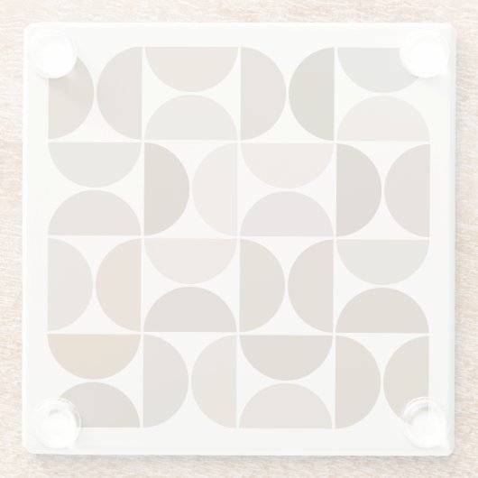 MCM Halfcirkels Browns+Crème Groot Patroon Glazen Onderzetter (Achterkant)