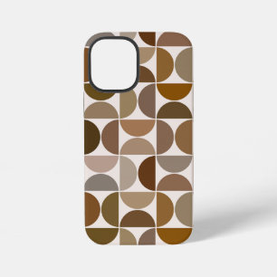 MCM Halfcirkels Browns+Crème Groot Patroon iPhone 12 Mini Hoesje