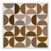 MCM Halfcirkels Browns+Crème Groot Patroon Perfect Poster (Voorkant)