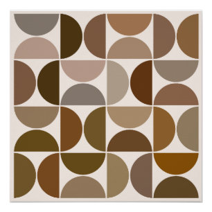 MCM Halfcirkels Browns+Crème Groot Patroon Perfect Poster