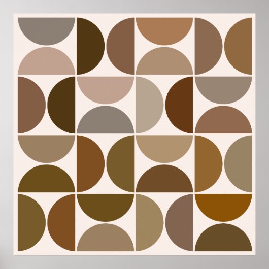 MCM Halfcirkels Browns+Crème Groot Patroon Poster (Voorkant)