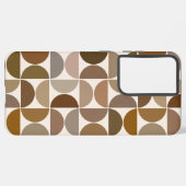 MCM Halfcirkels Browns+Crème Groot Patroon Samsung Galaxy Hoesje (Linkerkant)