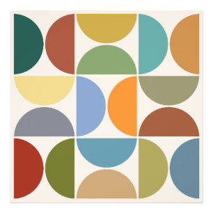 MCM Halfcirkels Kleur op Cream Square Foto Afdruk