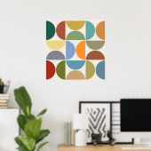 MCM Halfcirkels Kleur op Cream Square Poster (Thuiskantoor)