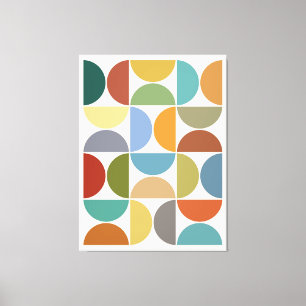 MCM Halfcirkels Kleur op Crème Canvas Afdruk