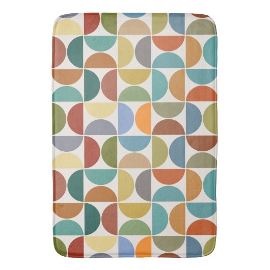 MCM Halfcirkels Patroonkleur op Crème Badmat (Voorkant Verticaal)