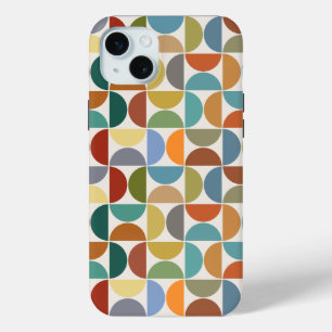 MCM Halfcirkels Patroonkleur op Crème iPhone 15 Mini Hoesje