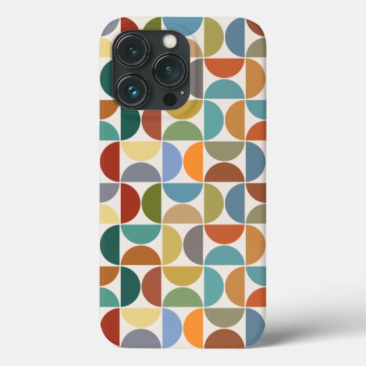 MCM Halfcirkels Patroonkleur op Crème Case-Mate iPhone Case (Achterkant)