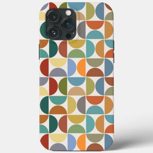 MCM Halfcirkels Patroonkleur op Crème Case-Mate iPhone Case (Achterkant)