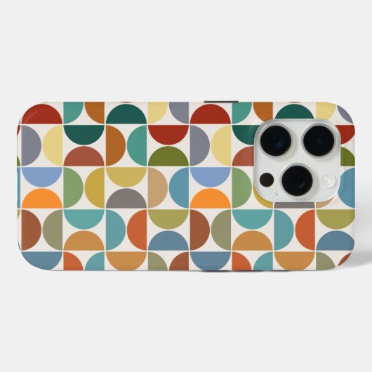 MCM Halfcirkels Patroonkleur op Crème Case-Mate iPhone Case (Achterkant (horizontaal))