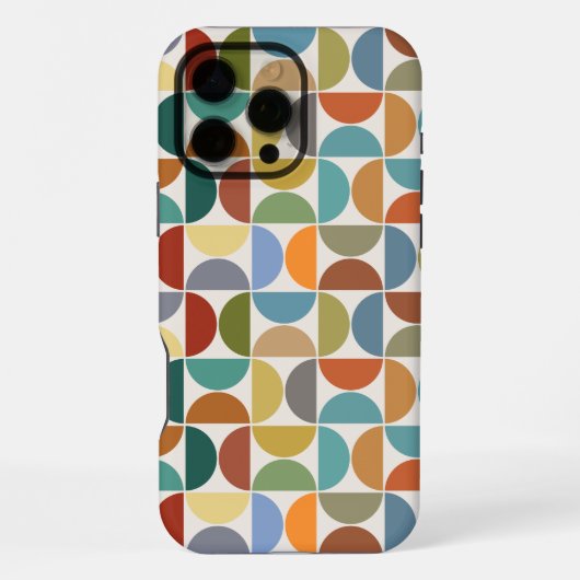 MCM Halfcirkels Patroonkleur op Crème iPhone Hoesje (Achterkant)