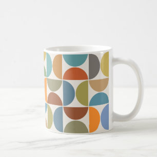 MCM Halfcirkels Patroonkleur op Crème Koffiemok
