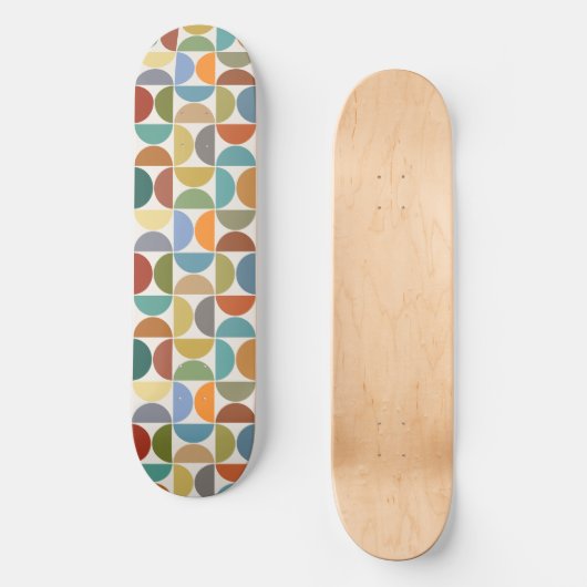 MCM Halfcirkels Patroonkleur op Crème Skateboard (Voorkant)