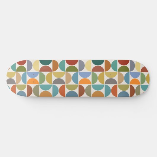 MCM Halfcirkels Patroonkleur op Crème Skateboard (Horizontaal)