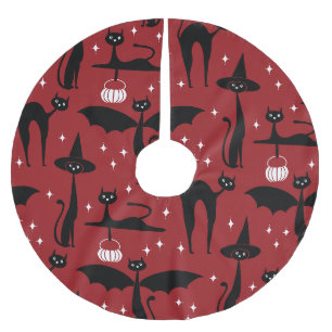 MCM Halloween Verkleed Minimalistisch Katten Rood Kerstboom Rok