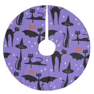 MCM Halloween Verkleed Minimalistisch Paarse Katte Kerstboom Rok