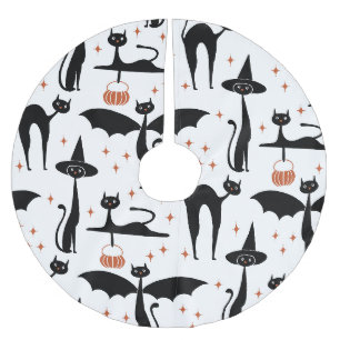 MCM Halloween Verkleed Minimalistische Katten Wit Kerstboom Rok