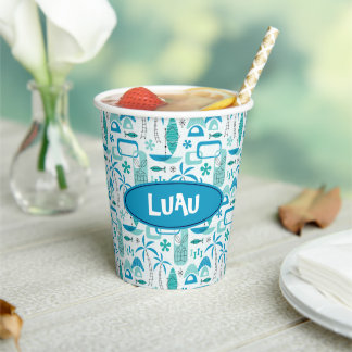 MCM Hawaiian Village – Blue Papieren Bekers