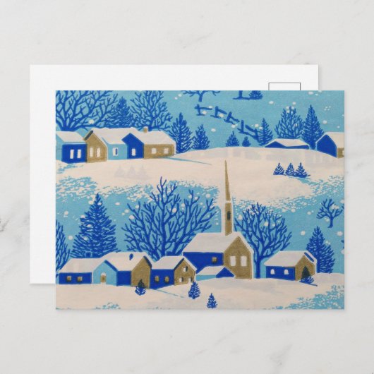 MCM-kerstfeest Briefkaart Wintersneeuwscène (Voorkant / Achterkant)