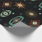 MCM Mid Century Modern retro Clocks funky 1960 Cadeaupapier (Hoek)