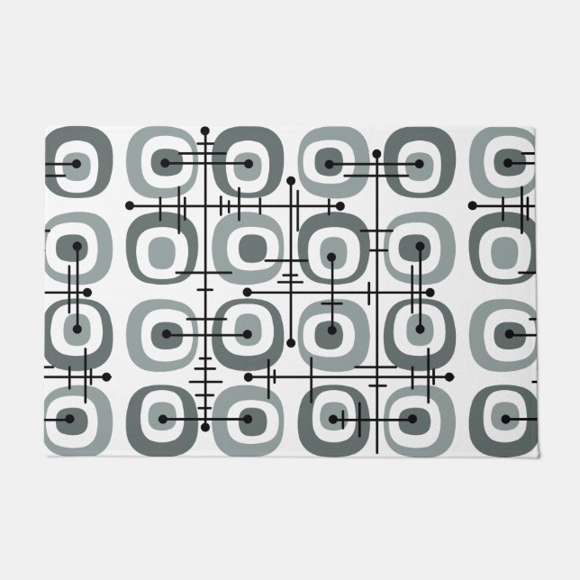 MCM Mideeuw Abstract Patroon Grijs Deurmat (Voorkant)