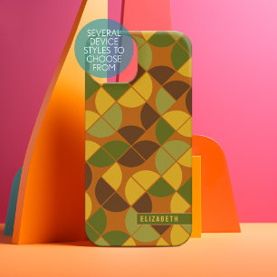 MCM Mod Kringen Patroon avocado groen oogst goud Samsung Galaxy Hoesje