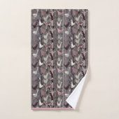 MCM Oiseaux Poules Canards Rose Noir Gris Blanc (Serviette à main)