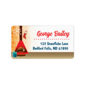 MCM open haard kerst Kaart Adresetiketten Etiket (Voorkant)