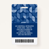 MCM-patroon - Werknemersfoto, naam, streepjescode, Badge (Achterkant)