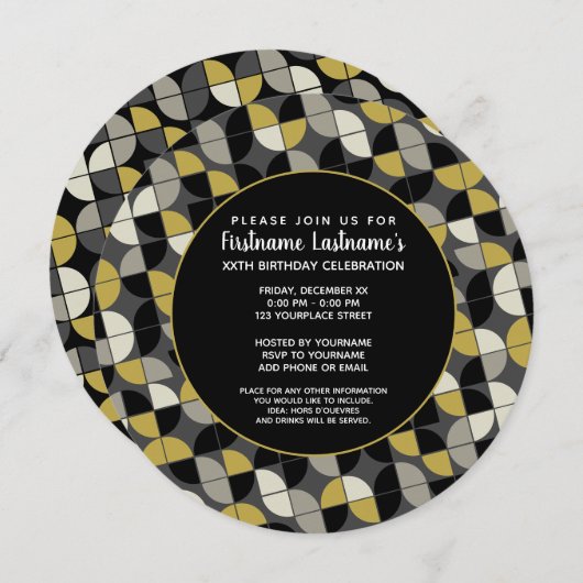 MCM-patroon - zwarte en goudmaffiapartij Kaart (Voorkant / Achterkant)