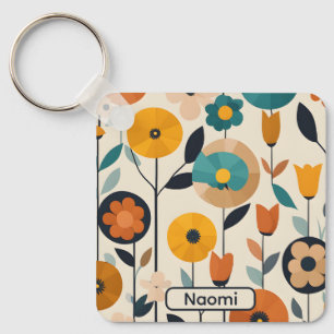 MCM Pop Art Kleurrijke Bloemen Sleutelhanger