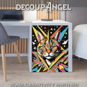 MCM Portret van Cat Decoupage Tissuepapier