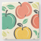 MCM Retro Apple Orchard Harvest Stenen Onderzetter (Voorkant)