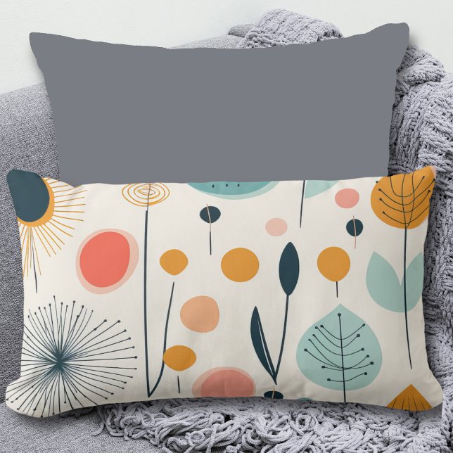 MCM Retro Botanisch Patroon Lumbar Kussen (Creator heeft geüpload)