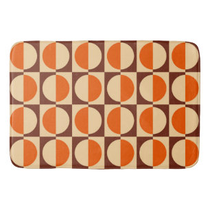 MCM Retro Geometrisch Halve Vierkant en Cirkel Pat Badmat