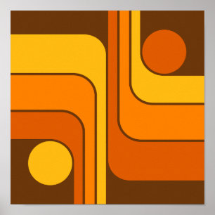 MCM Retro Stijl Geometrisch Ontwerp Jaren 70 Poster