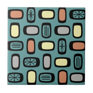 MCM Rond de Mideeuw Rechthoeken Turquoise Colorf Tegeltje