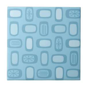 MCM Ronde, middeleeuwse Rechthoeken Baby Blauw Tegeltje