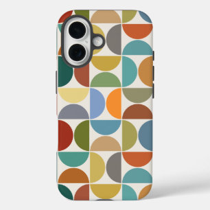 MCM Semicircles Grote Patroon Kleur op Crème iPhone 16 Hoesje