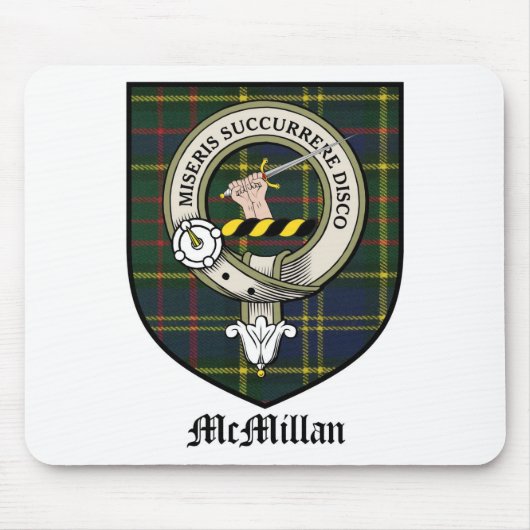 McMillan Clan Crest Badge Tartan Muismat (Voorkant)