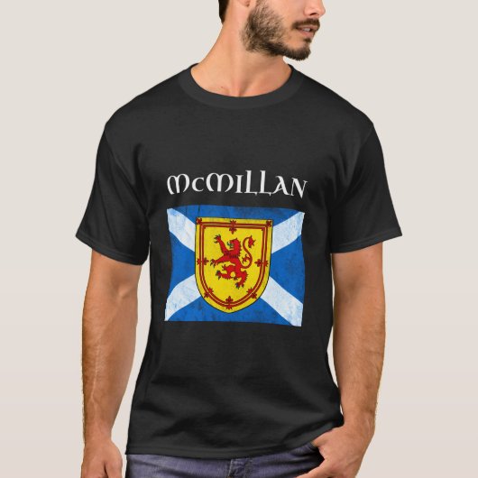 McMillan Clan Schotse naam Schotse vlag T-shirt (Voorkant)
