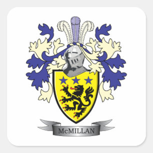 McMillan Family Crest Coat of Arms Vierkante Sticker