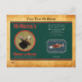 McMotek's Moose and Beans Label Briefkaart (Voorkant)