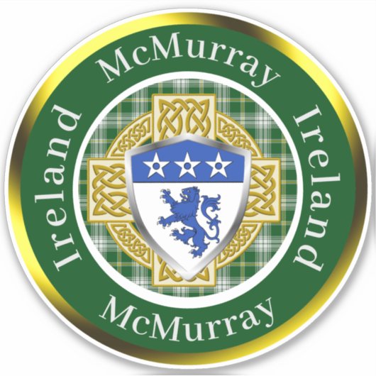 McMurray Shield & Celtic Cross Personalized Sticker (Voorkant)