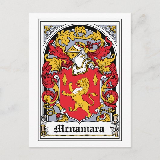 Mcnamara Family Crest Briefkaart (Voorkant)
