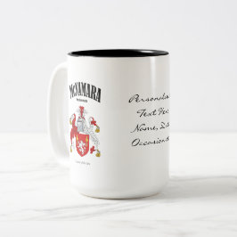 McNamara Family Crest, Vertaling & Betekenis Tweekleurige Koffiemok