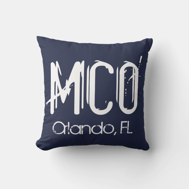MCO Orlando Airport Code Blue Kussen (Voorkant)